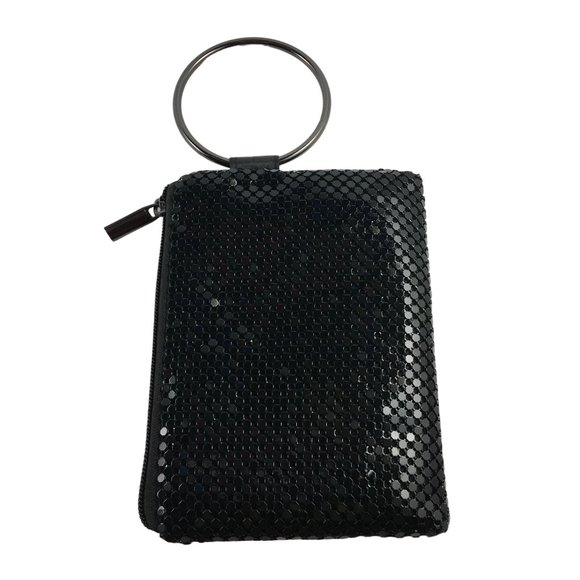 BLACK SEQUIN MESH WRISTLET 6 3/4 X 5 1/4 - Picture 2 of 3